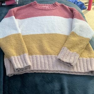 Brand teddy bear crew size medium color pink white yellow tan